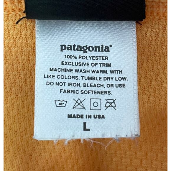 Patagonia Capilene Baselayer Shirt Orange Large Quarter Zip Pullover - Picture 8 of 8